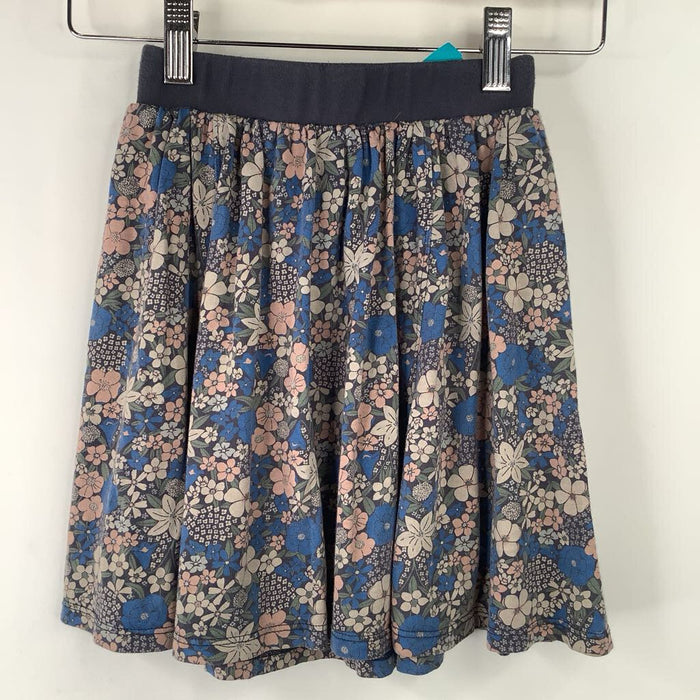 Size 7: Tea Blue/Pink Floral Skirt