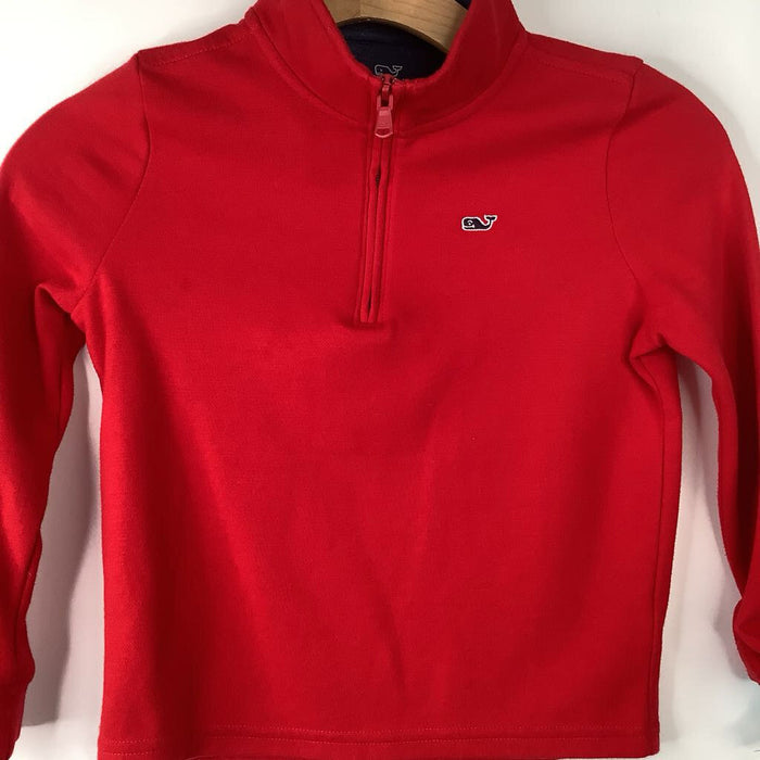 Size 7: Vineyard Vines Red Quarter-Zip Sweatshirt