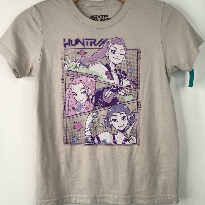 Size 8: K-Pop Demon Hunters Grey/Purple Huntr/x T-Shirt