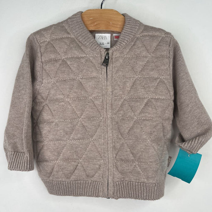 Size 9-12m: Zara Tan Quilted Zip-Up Coat