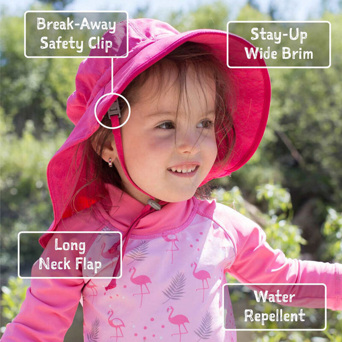 Size L (2-5 years): Jan & Jul Aqua Dry Adventure Hat - PINK STRAWBERRY