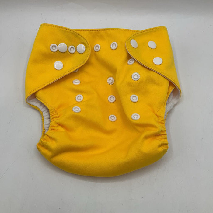 Size M: AlvaBaby Yellow Adjustable Snap Cloth Diaper