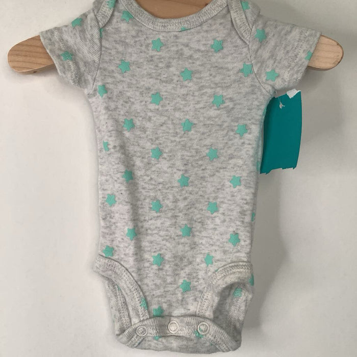 Size Preemie: Carter's Grey/Blue Stars Onesie