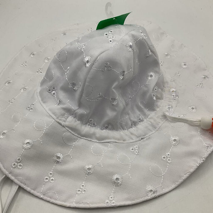 Size S: White Floral UPF 50+ Sun Hat