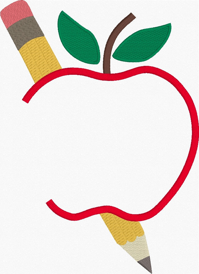 Teacher Fill & Satin Stitch Embroidery Design