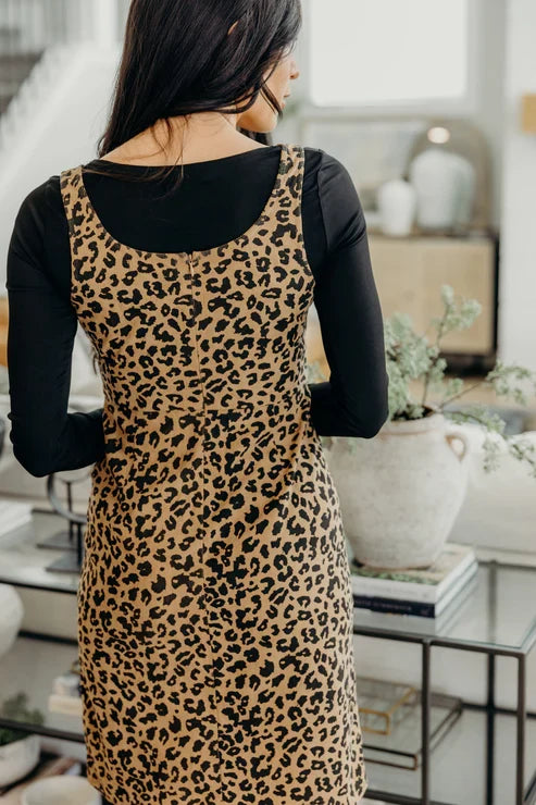 The Harper Dress in Leopard Knee Length Dress Mikarose- Tilden Co.