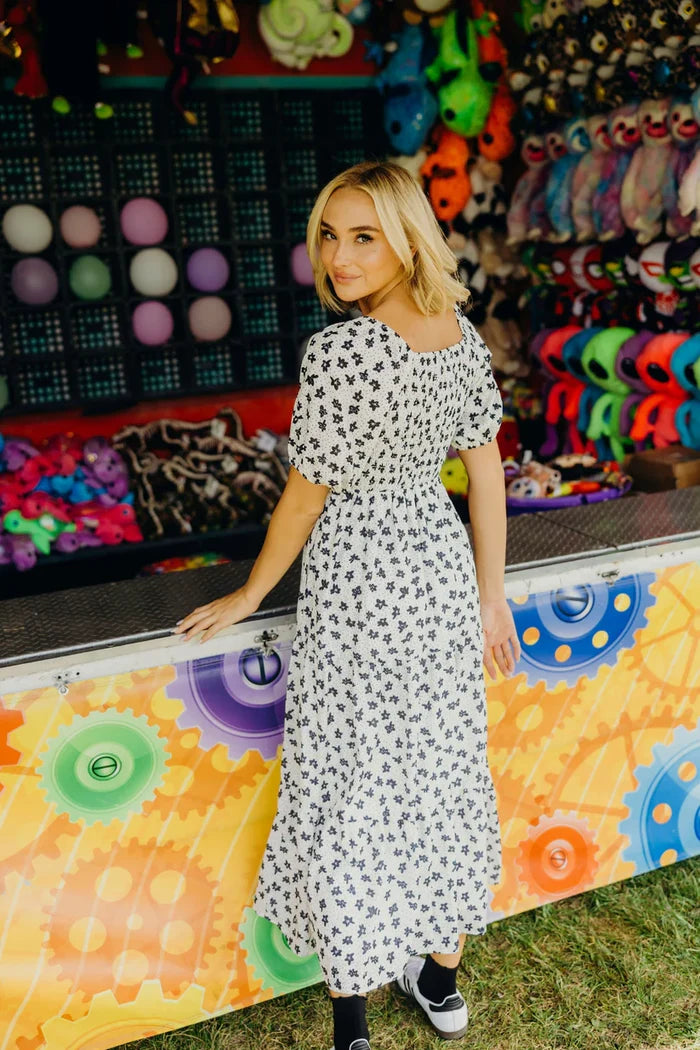 The Indy in Starbloom Scatter Midi Dress Mikarose- Tilden Co.