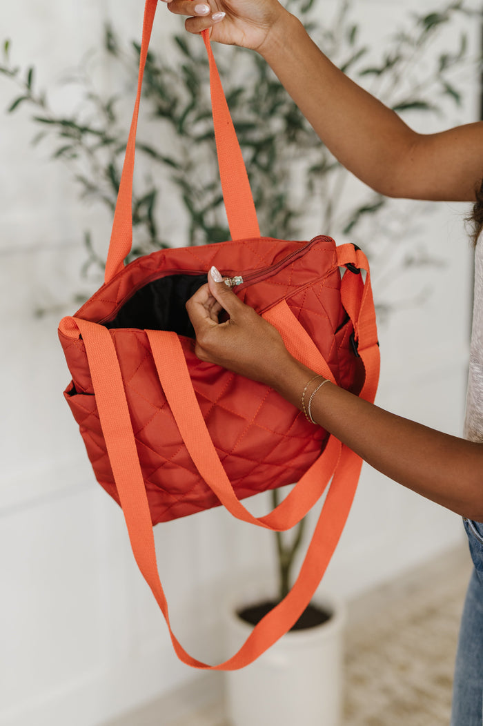 There She Goes Bag in Tomato Bag Ave Shops- Tilden Co.