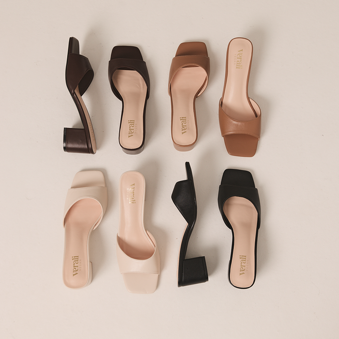 Wednesday Block Heel Mules - Bone White