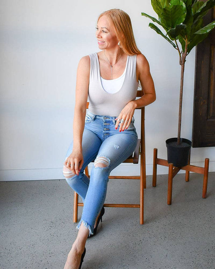Wide Strap Tank Halftee Halftee Layering Essentials- Tilden Co.