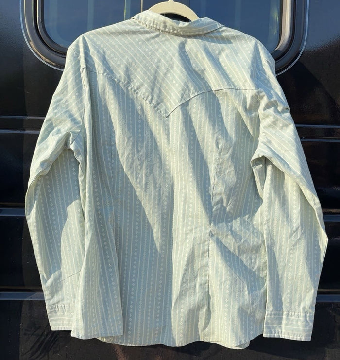 Wrangler Light Green Shapes Design Pearl Snap