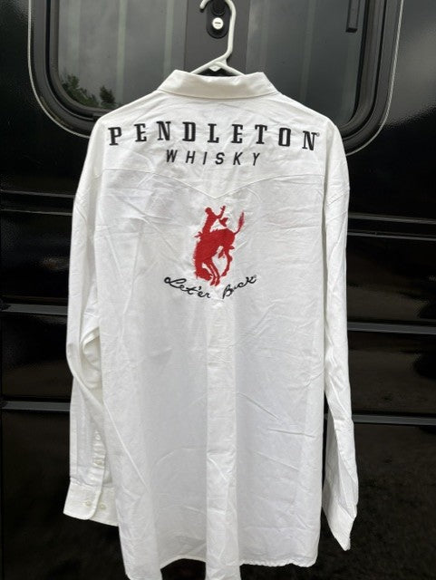 Wrangler Pendleton Whisky "Let'r Buck" 2XL White Button Up -W- Tags