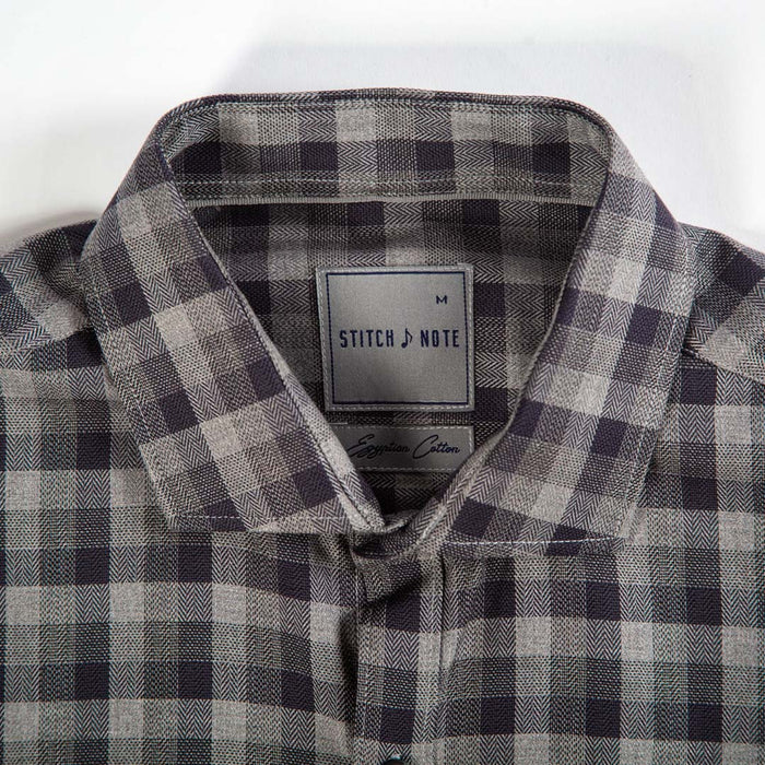 Yarn Dyed - Grey Monochromatic Plaid