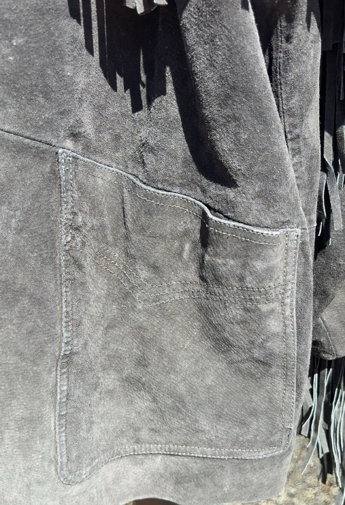 100% Leather And Cowhide Vintage Fringe Jacket