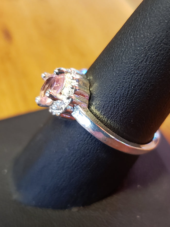 .925 Pink stone ring size 8.5