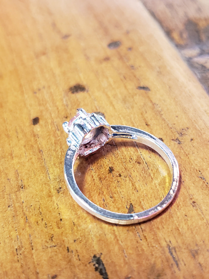 .925 Pink stone ring size 8.5