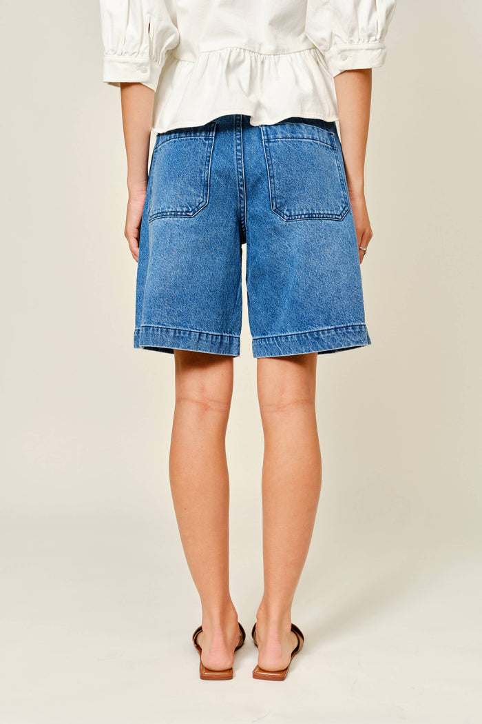 A-Line Bermuda Denim Shorts Shorts Aaron & Amber- Tilden Co.