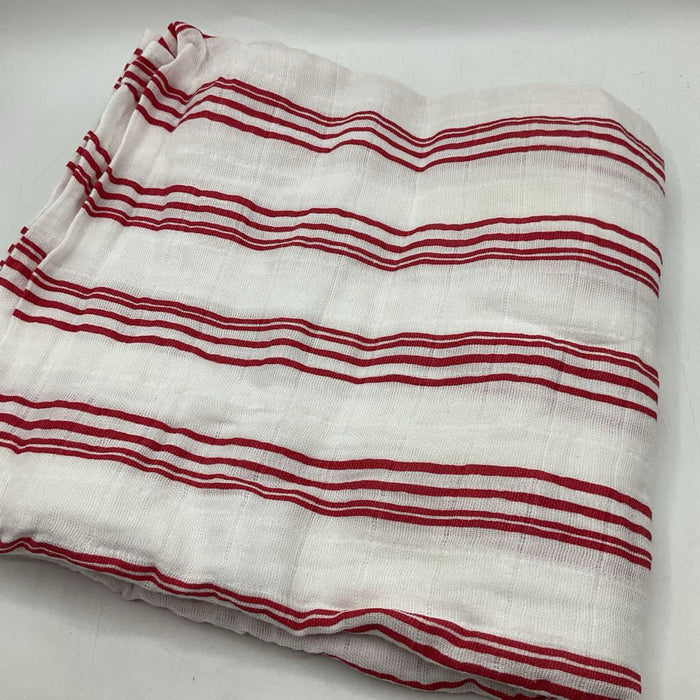 Aden + Anais White/Red Striped Muslin Blanket