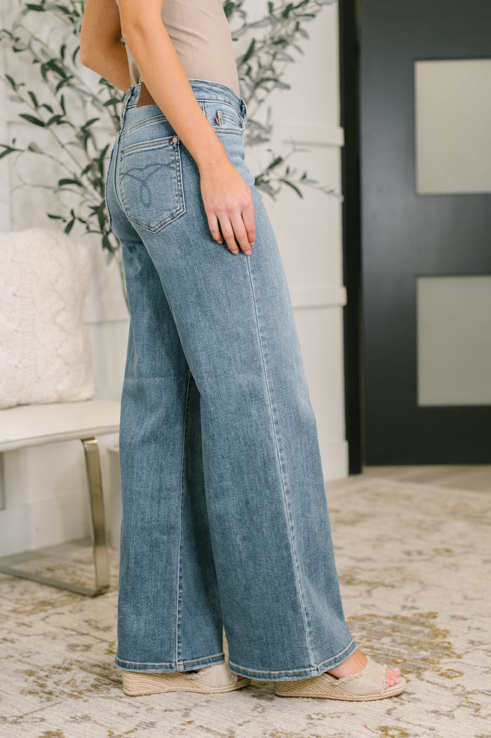 Adrian Mid Rise Retro Wide Leg Jeans Ave Shops- Tilden Co.