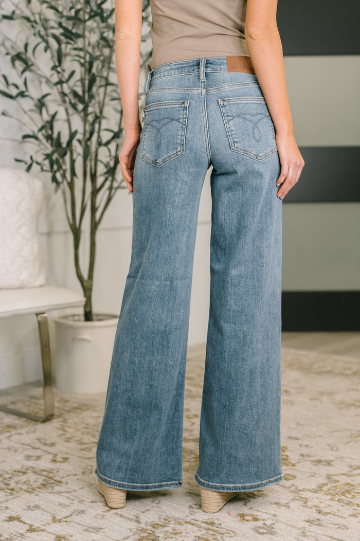 Adrian Mid Rise Retro Wide Leg Jeans Ave Shops- Tilden Co.