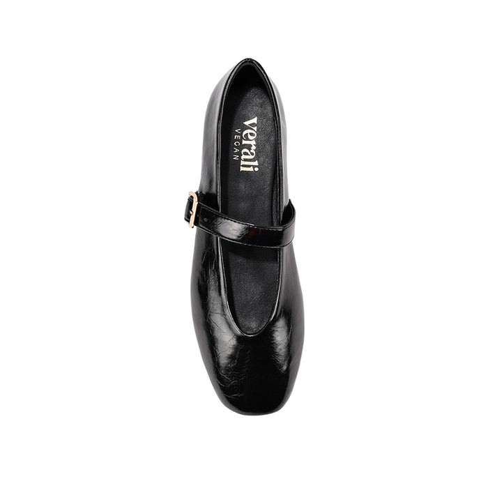 Alaska Mary-Jane Flats - Black Crinkle