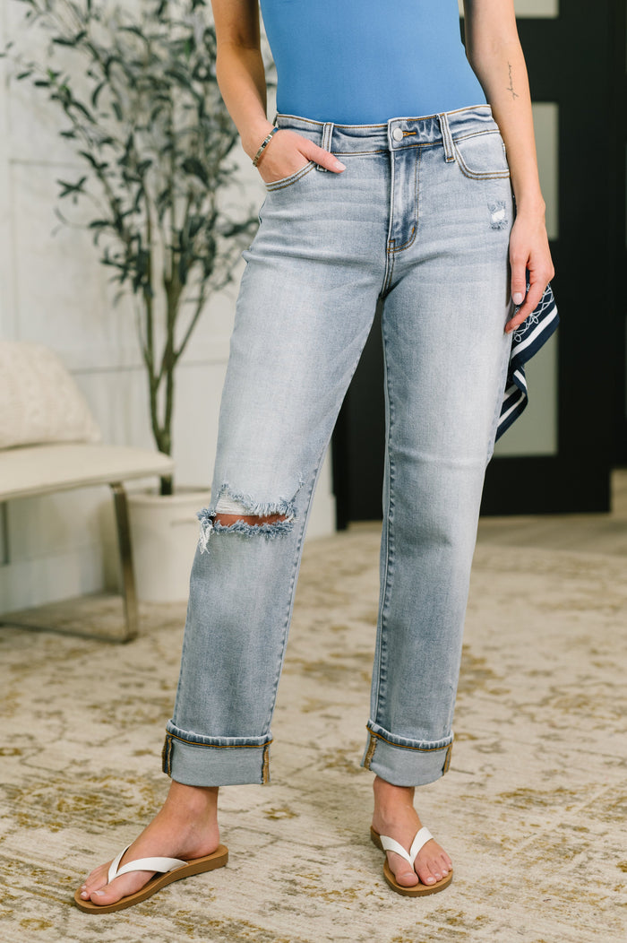 Alex Mid Rise Boyfriend Jean with Bandana Loop Jeans Ave Shops- Tilden Co.