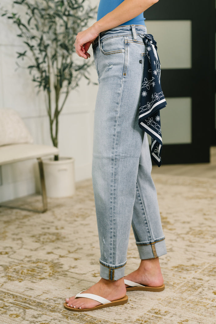 Alex Mid Rise Boyfriend Jean with Bandana Loop Jeans Ave Shops- Tilden Co.