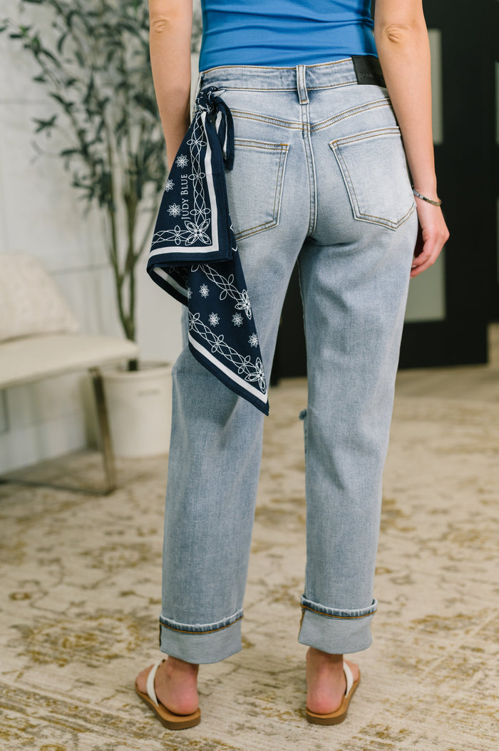 Alex Mid Rise Boyfriend Jean with Bandana Loop Jeans Ave Shops- Tilden Co.