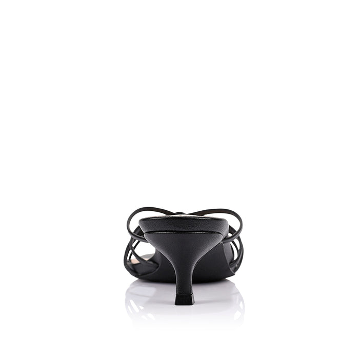 Alexis Kitten Heel Mules - Black