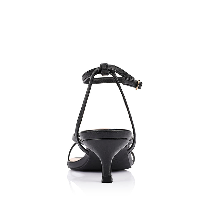 Alice Kitten Heel Sandals - Black