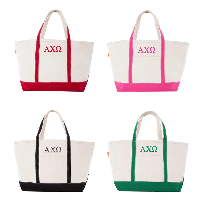Alpha Chi Omega Large Canvas Tote Bag