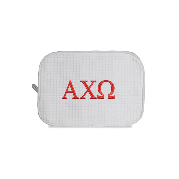 Alpha Chi Omega Waffle Weave Cosmetic Bag