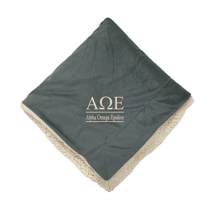 Alpha Omega Epsilon Sherpa Throw Blanket