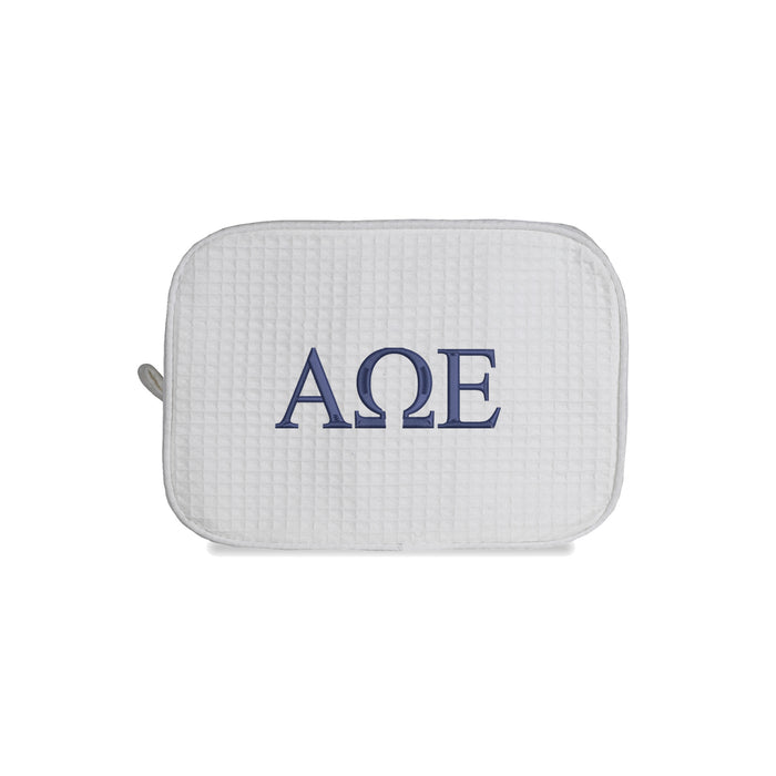 Alpha Omega Epsilon Waffle Weave Cosmetic Bag