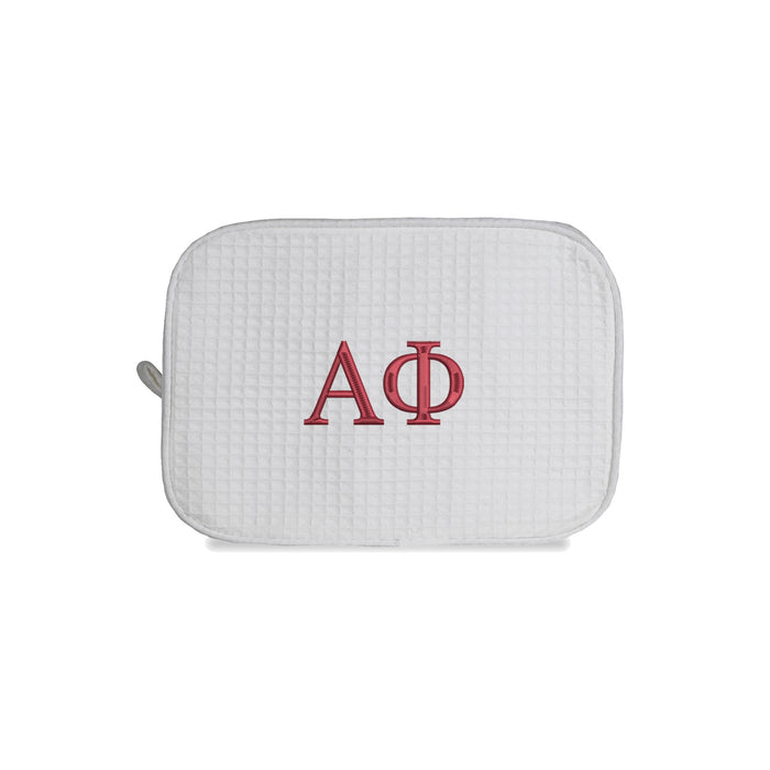 Alpha Phi Waffle Weave Cosmetic Bag