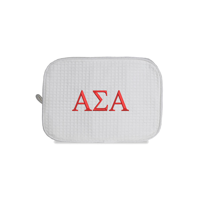 Alpha Sigma Alpha Waffle Weave Cosmetic Bag
