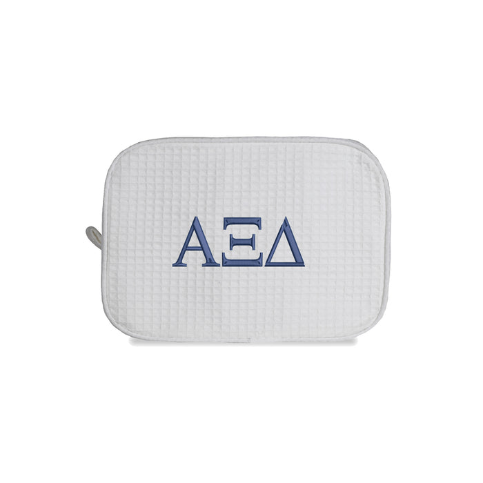 Alpha Xi Delta Waffle Weave Cosmetic Bag