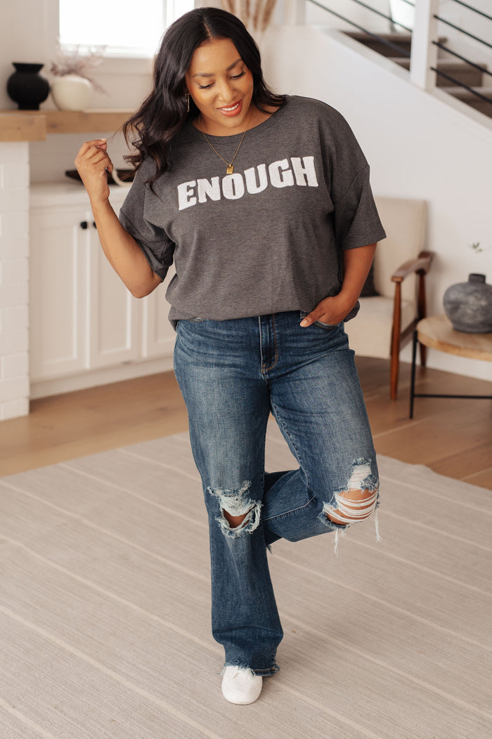 Always Enough Graphic Tee in Charcoal T-Shirt Ave Shops- Tilden Co.