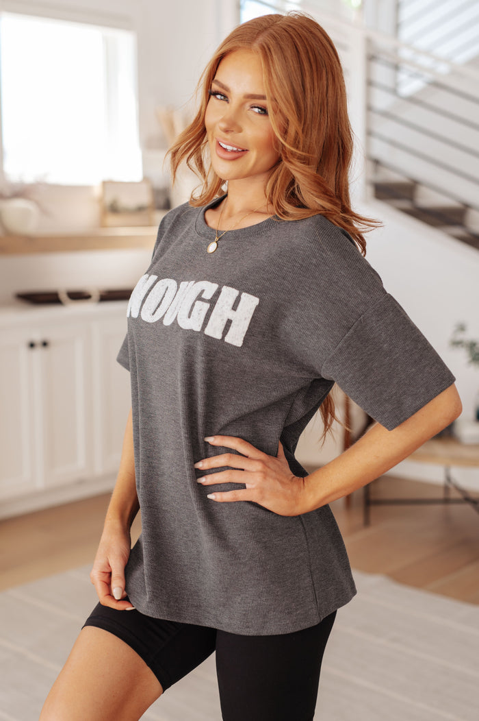 Always Enough Graphic Tee in Charcoal T-Shirt Ave Shops- Tilden Co.
