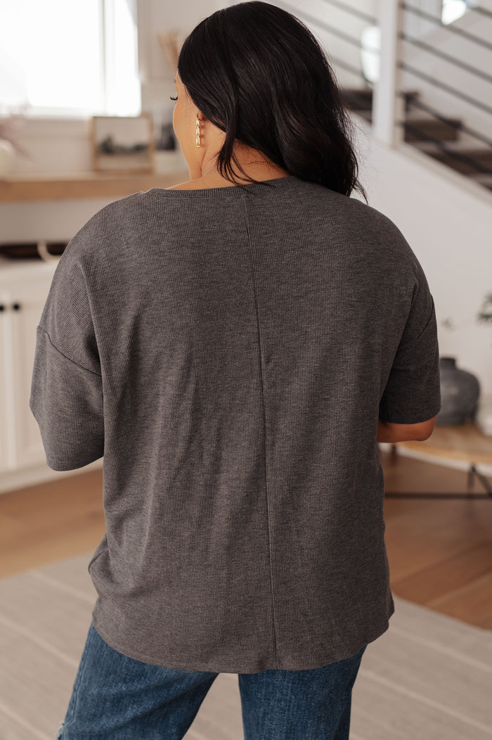 Always Enough Graphic Tee in Charcoal T-Shirt Ave Shops- Tilden Co.