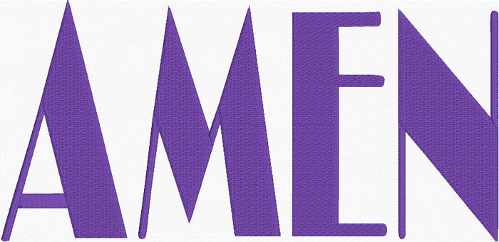 Amen Fill Stitch Embroidery Design & 10 ss Rhinestone bling Template