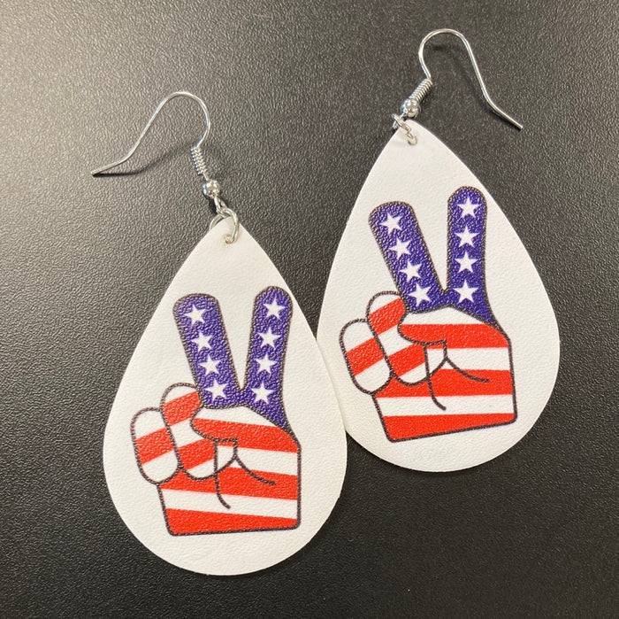 American Peace Faux Leather Earrings     Daydreamer Creations- Tilden Co.