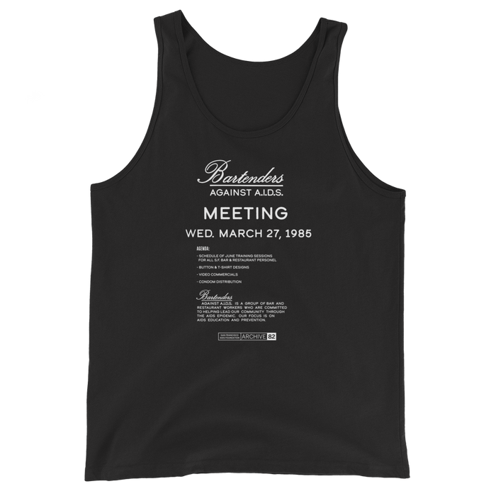 Archive 82: Bartenders Against AIDS Gender Neutral Tank Top