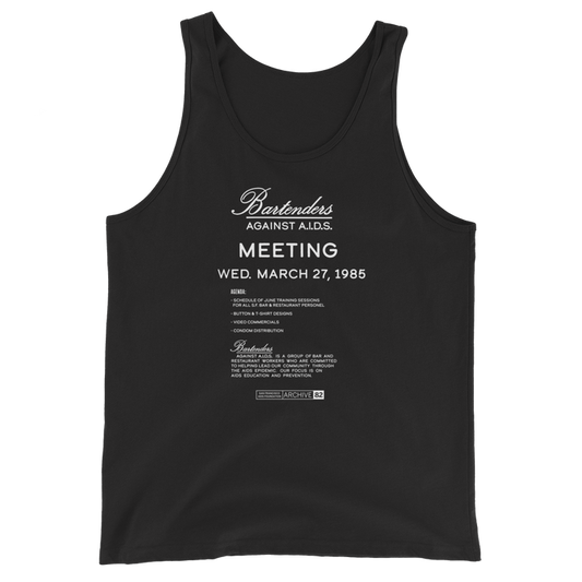 Archive 82: Bartenders Against AIDS Gender Neutral Tank Top
