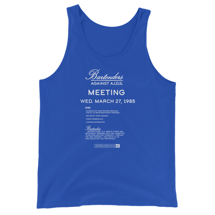 Archive 82: Bartenders Against AIDS Gender Neutral Tank Top
