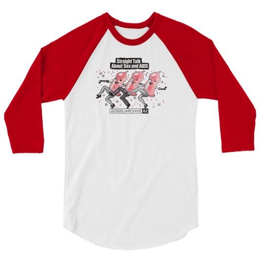 Archive 82: Dancing Condoms 3/4 Sleeve Raglan Shirt