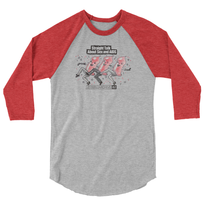 Archive 82: Dancing Condoms 3/4 Sleeve Raglan Shirt