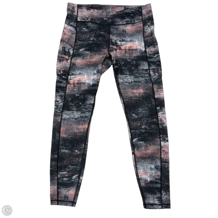 Athletic Leggings By Lululemon In Black & Pink, Size: L