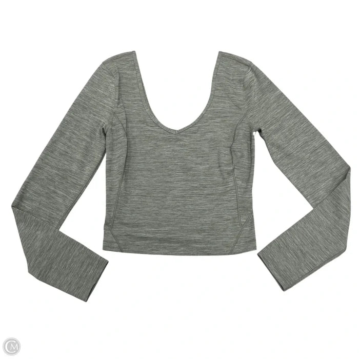Athletic Top Long Sleeve Collar By Lululemon In Grey, Size: S