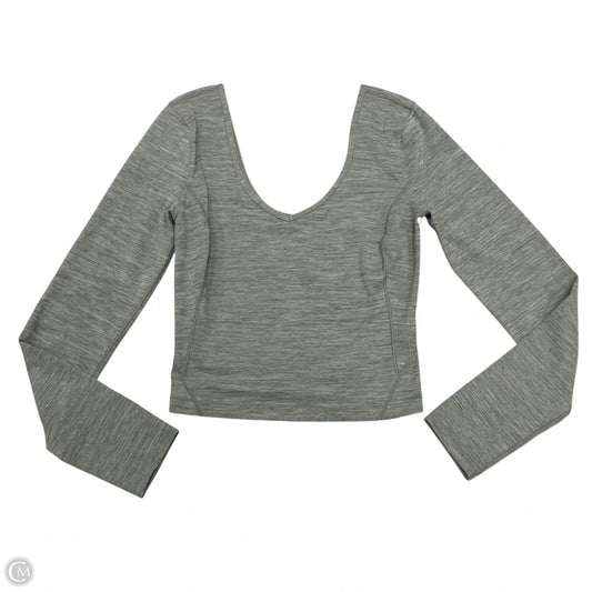 Athletic Top Long Sleeve Collar By Lululemon In Grey, Size: S